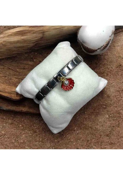 Italyan Çelik Bileklik Deniz Kabuğu Charm modelleri