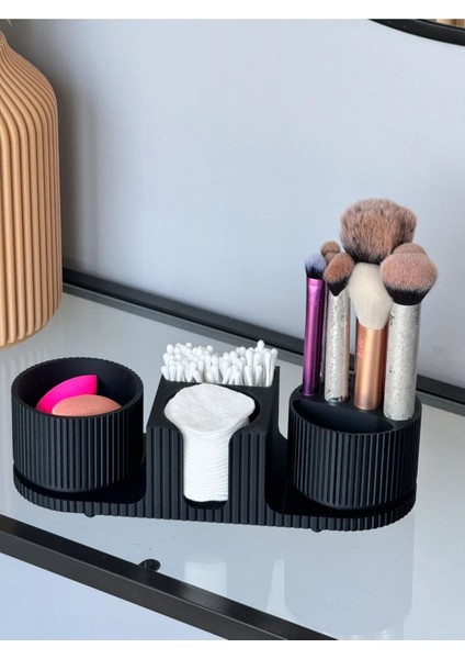 360 Derece Dönen Makyaj ve Kozmetik Düzenleyici, Siyah, Çok Fonksiyonlu Organizer