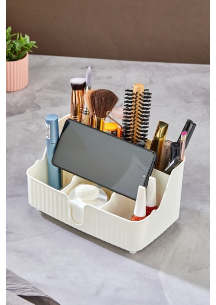 Beyaz Çok Bölmeli Makyaj ve Takı Organizeri, Şık ve Pratik Tasarım indirimleri