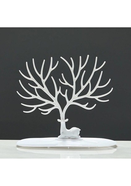 Geyik Tasarımlı Beyaz Takı Organizer, Yüzük, Küpe ve Kolye Standı fiyatları