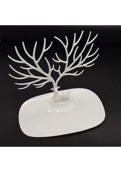 Geyik Tasarımlı Beyaz Takı Organizer, Yüzük, Küpe ve Kolye Standı fırsatları