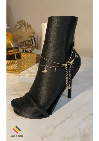 Şık ve Dekoratif Halhal, Bileklik ve Zincir Teşhir Standı, Yeni Model, Siyah Renk