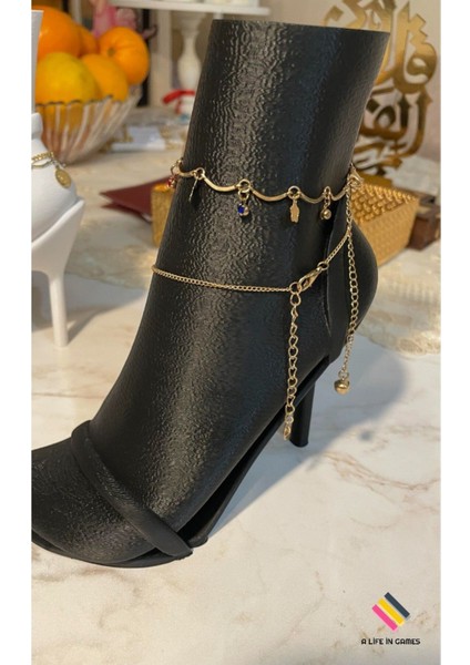 Şık ve Dekoratif Halhal, Bileklik ve Zincir Teşhir Standı, Yeni Model, Siyah Renk