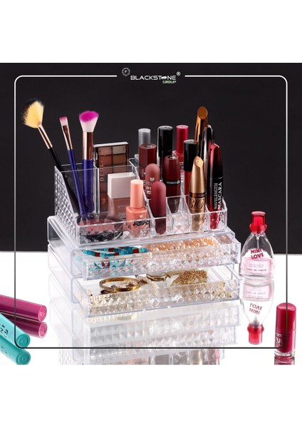 Şık Çift Çekmeceli Makyaj Organizeri, Düzenli ve Pratik Saklama Çözümü