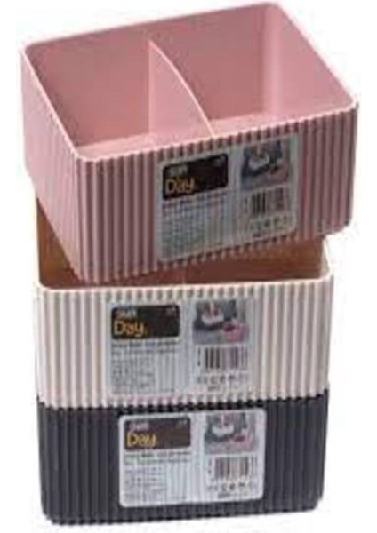 Kat Kat Bölmeli Organizer 15X5,5CM, Pratik ve Şık, Kaliteli Plastik, 3'lü Gri