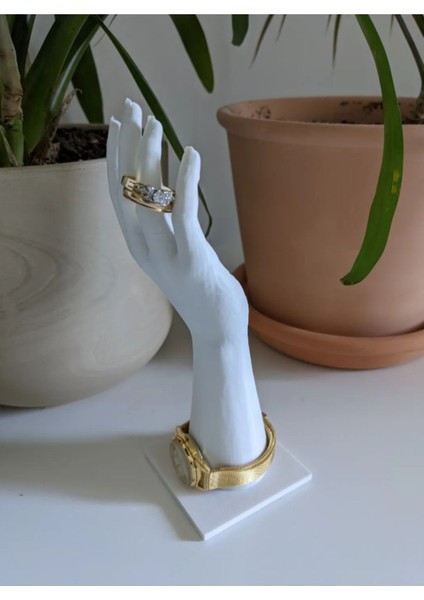 El Stili Yüzük Tutucu, Siyah, Beyaz ve Gri Renk Seçenekleriyle Şık ve Pratik Kullanım