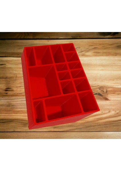 14 Bölmeli Çok Işlevli Makyaj Düzenleyici Organizer Kırmızı, Şeffaf, Kullanışlı ve Şık fiyatları