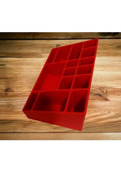 14 Bölmeli Çok Işlevli Makyaj Düzenleyici Organizer Kırmızı, Şeffaf, Kullanışlı ve Şık modelleri