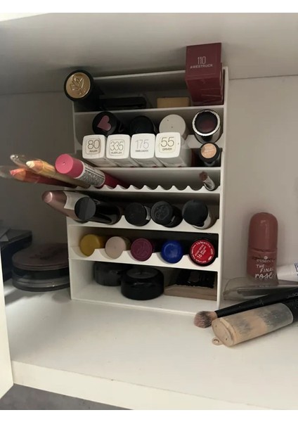 Beyaz Çok Bölmeli Makyaj Organizeri, Şık ve Pratik Saklama Çözümü