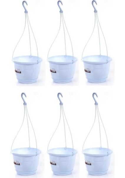 SO-SM02 Safir Makrome Askılı Balkon Saksı 3.4 Lt Beyaz 6 Adet