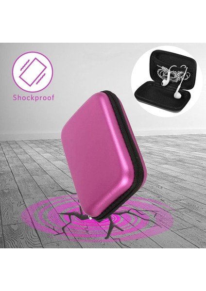 Pembe Mini Seyahat Organizer, Aksesuar ve Kablo Çantası