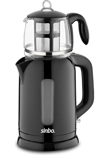 Şık Siyah Elektrikli Cam Demlikli Çay Makinesi modelleri