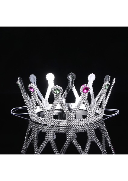 Gümüş Renk Çocuk ve Yetişkin Uyumlu Kraliçe Tacı Prenses Tacı 8x25 cm (4887) modelleri