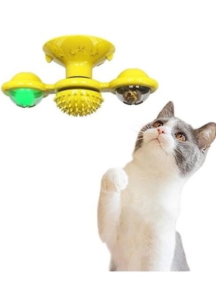 Pet Malzemeleri Vantuzlu Fırıldak Toplu Dönen Şeffaf Depo Tasarım Interaktif Kedi Oyuncağı fırsatları