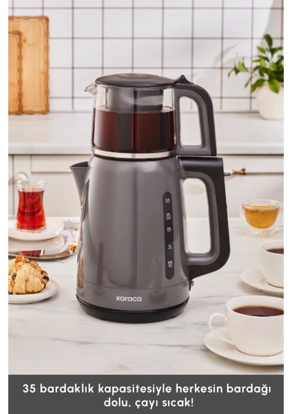 Cam Çay Makinesi, 1500W, Space Gray, Modern ve Şık Tasarım modelleri