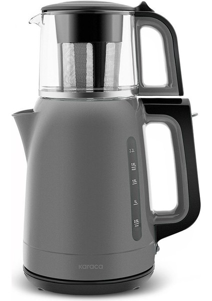 Cam Çay Makinesi, 1500W, Space Gray, Modern ve Şık Tasarım