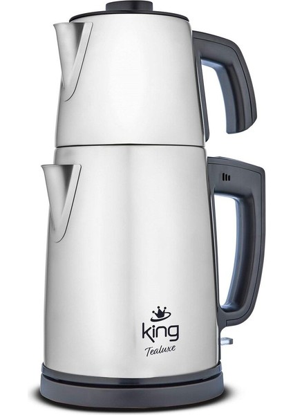 Metalik Çelik Çay Makinesi King Tealuxe KCM334, Şık ve Dayanıklı Tasarım