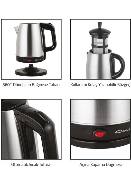 1600W Çay Makinesi, Şık Bordo Tasarım, Hızlı ve Kolay Demleme fırsatları