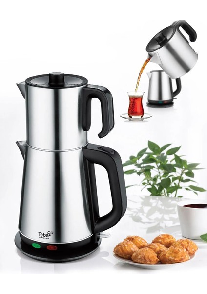 Gri Çay Makinesi ve Bal Parmaklı Hediye Seti, Şık ve Kullanışlı Tasarım