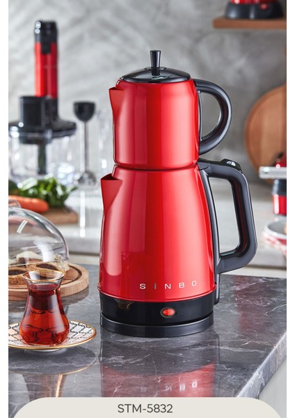 2200 W Çelik Çay Makinesi, Kırmızı Renk, Pratik ve Şık Tasarım fiyatları