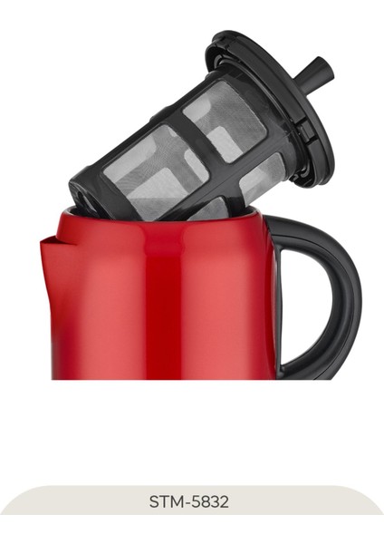 2200 W Çelik Çay Makinesi, Kırmızı Renk, Pratik ve Şık Tasarım fırsatları