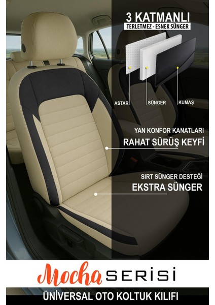 Renault Megane 3 Mocha Tay Tüyü Üniversal Oto Koltuk Kılıfı fiyatları