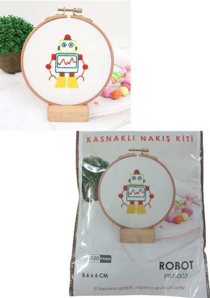 Nakış Kitleri Kasnaklı 8.6 x 6 cm Robot