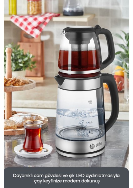 1500W Elektrikli Cam Çay Makinesi, Şık ve Dayanıklı Metal Tasarım fiyatları