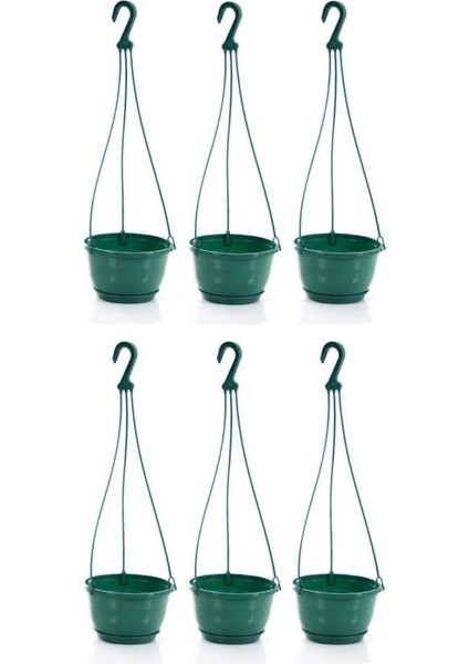 SO-SM02 Safir Makrome Askılı Balkon Saksı 3.4 Lt Yeşil 6 Adet