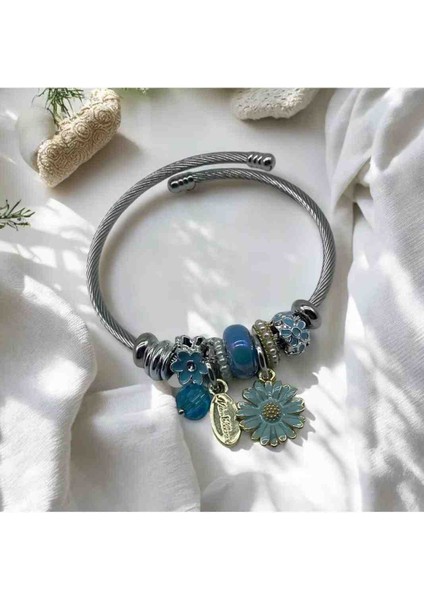 Zirkon Taşlı Nazar Yıldız Detaylı Pandora Çelik Bileklik fiyatları