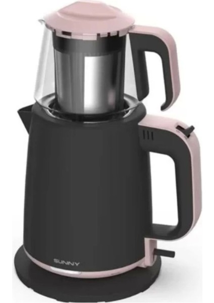 Pasha Çaycı Siyah/pembe 2200W, Pratik ve Şık Çay Demleme Cihazı