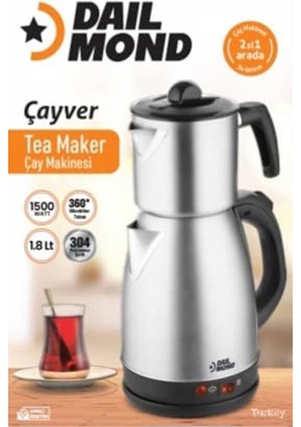 Paslanmaz Çelik Elektrikli Çay ve Su Isıtıcı, Pratik ve Şık Tasarım modelleri