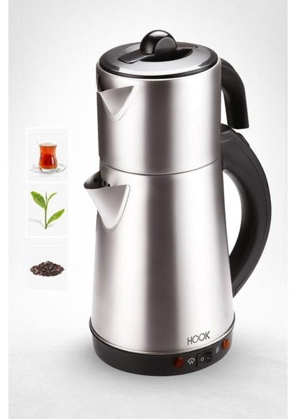 Paslanmaz Çelik Elektrikli Çay ve Kettle Seti, Şık ve Dayanıklı Tasarım