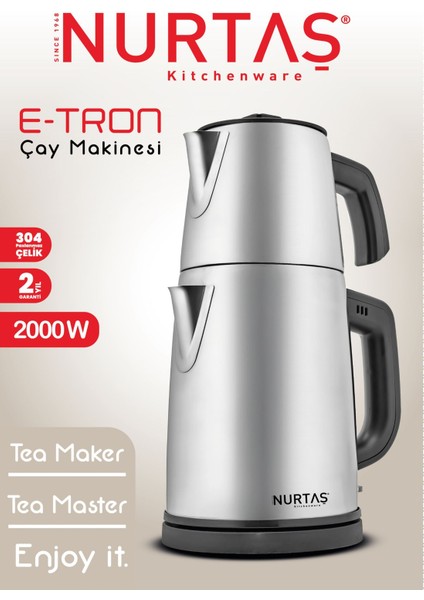 Gri Elektrikli Çay Makinesi, Modern ve Şık Tasarım, Kolay Kullanım, Enerji Tasarrufu indirimleri