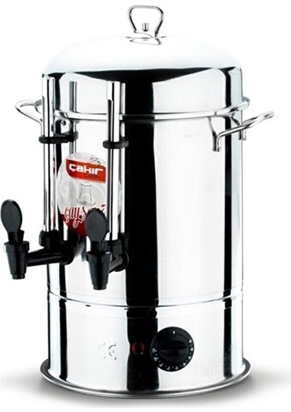 Elektrikli Çay Semaveri 40 Bardak, Pratik ve Güçlü Çay Otomatı, Gri Renk