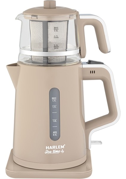 1,7 L Cam Demlikli Otomatik Sıcak Tutmalı Çay Makinesi