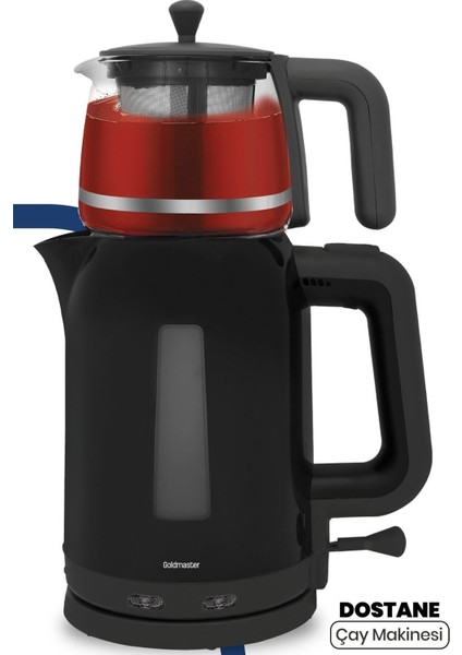 Cam Demlikli Çay ve Su Isıtıcı, Bpa Içermeyen, Şık ve Kullanışlı Tasarım