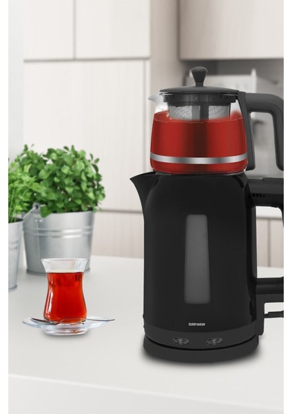 Cam Demlikli Çay ve Su Isıtıcı, Bpa Içermeyen, Şık ve Kullanışlı Tasarım