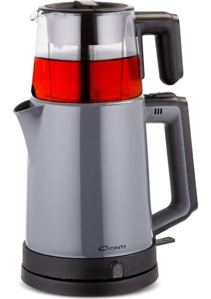 Şık Antrasit Plastik Çaycı, Modern ve Kullanışlı Tasarım