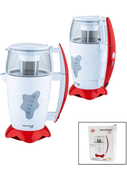 Iki Kişilik Çay Makinesi 1.75L ve 1.2l Beyaz, Pratik ve Şık Tasarım