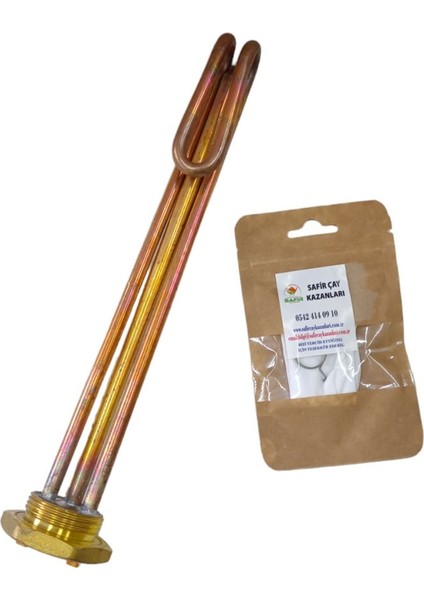 Çay Kazanı Rezistansı Seti, 5 Adet Musluk Bezi, Sarı Renkli, Dayanıklı ve Güvenilir