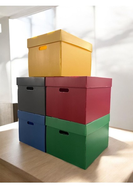 Renkli 5'li Saklama Kutusu Seti, Dekoratif ve Pratik Depolama Çözümü