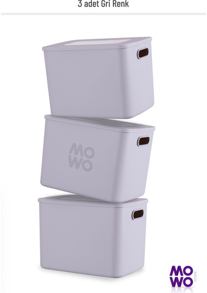 Gri 3'lü 17 Lt Düzenleyici Kapaklı Saklama Kutusu Seti fiyatları