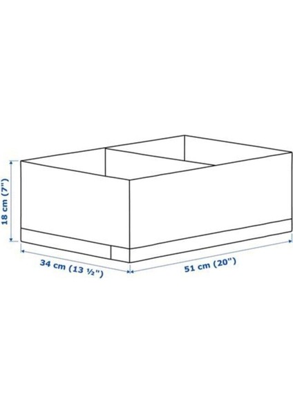 Bölmeli Beyaz Kutu, 34X51X18 Cm, Düzenli Saklama Için Ideal Seçim