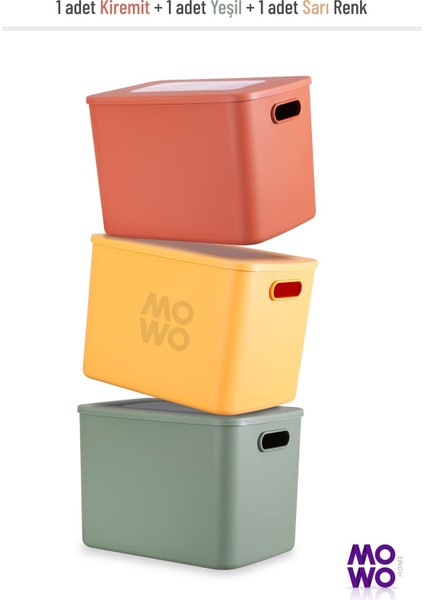 3'lü Renkli Saklama Kutusu 17 Lt Kapaklı Düzenleyici Set fiyatları