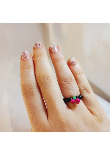 Miyuki Boncuk Kiraz Yüzük, Minimal Kiraz Yüzük, Kirazlı Boncuk Yüzük, Miyuki Kiraz Yüzük, Renkli Kiraz Boncuk Yüzük, Sevimli Kiraz Boncuk Yüzük, Fruit Mood Kiraz Yüzük