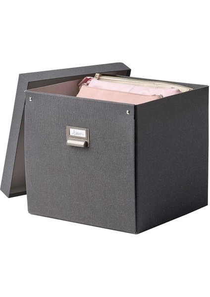 Koyu Gri Kapaklı Kutu, 32X31X30 Cm, Şık ve Kullanışlı Depolama Çözümü fiyatları