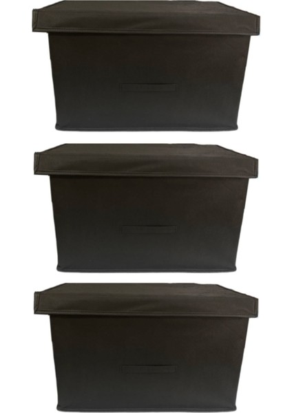 Siyah Çok Amaçlı Düzenleyici Kutu, Kapağlı Organizer, Kutu Hurç