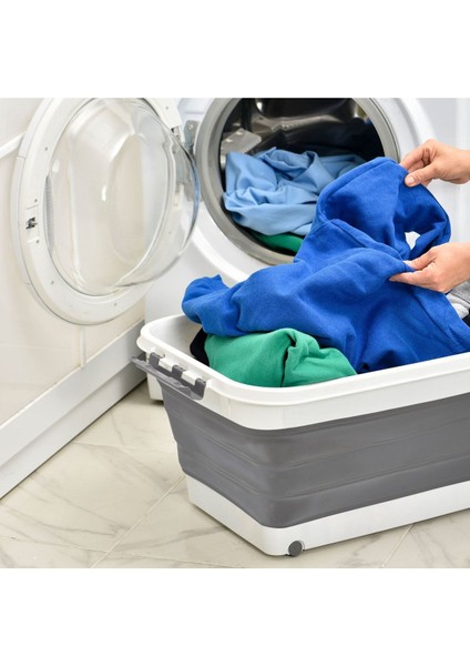 Katlanabilir Tekerlekli Saklama Kutusu, 45 Lt, Gri, Pratik ve Şık Saklama Çözümü fırsatları