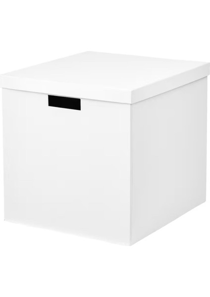Beyaz 32X35X32 cm Kapaklı Saklama Kutusu, Şık ve Kullanışlı Depolama Çözümü